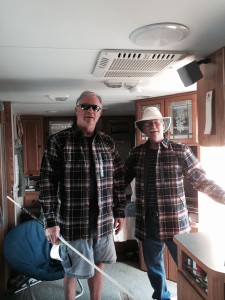 Dave and Lynn and their matching plaids